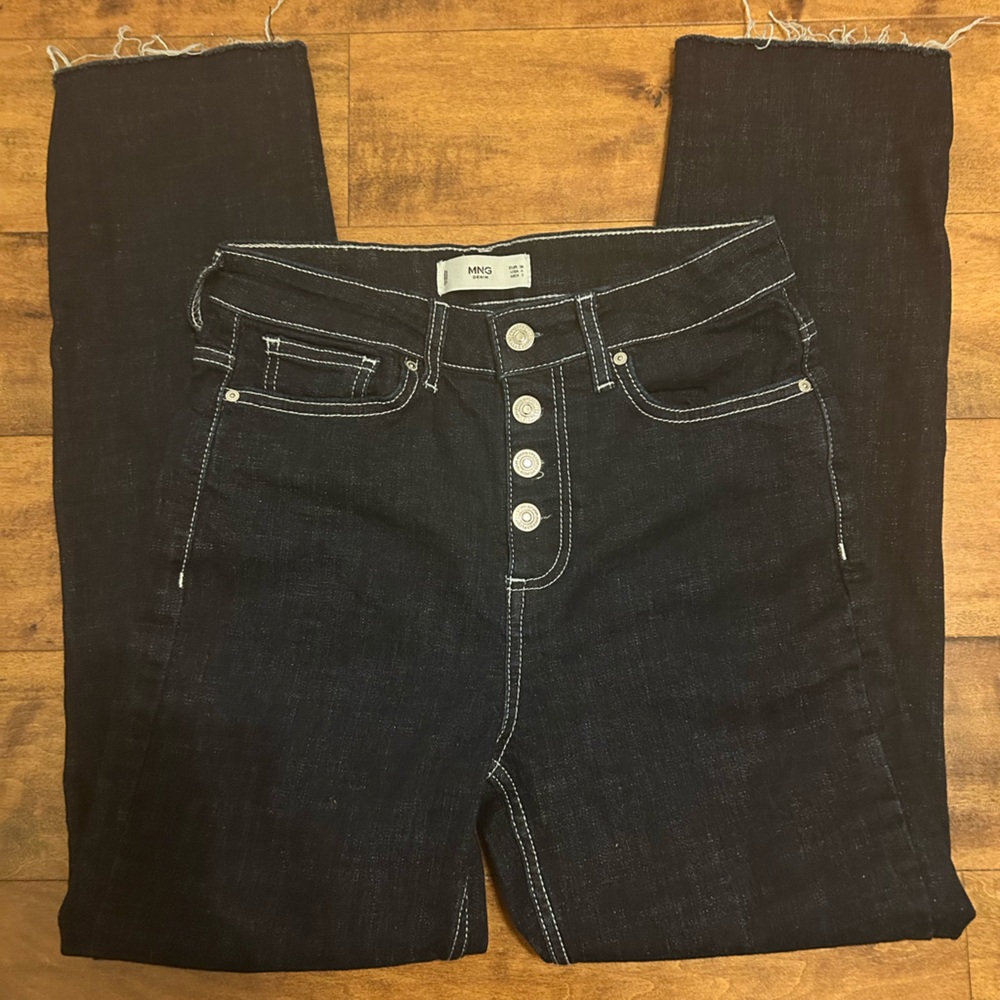 Mango Women's High Rise Dark Blue Jeans